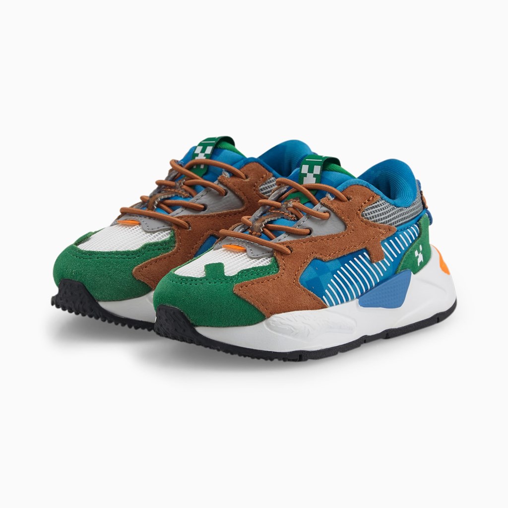 Amazon Green / Castlerock Puma PUMA x MINECRAFT RS-Z Toddler Boys' Sneakers | 9208KBIZW