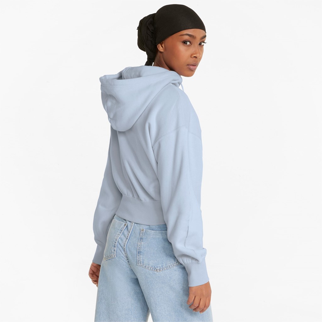 Arctic Ice Puma Classics Cropped Women's Hoodie | 3709KYNZG