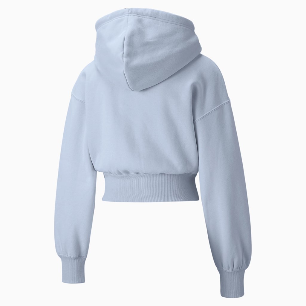 Arctic Ice Puma Classics Cropped Women's Hoodie | 3709KYNZG