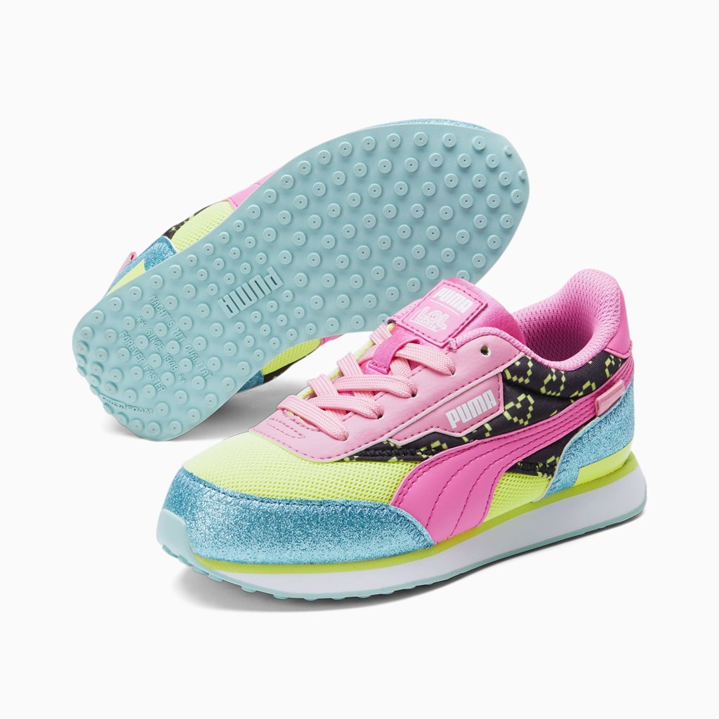 Aruba Blue / Luminous Pink Puma Puma X L.O.L. Surprisefuture Rider Vrqt Little Girls' Sneakers | 0745THNYI