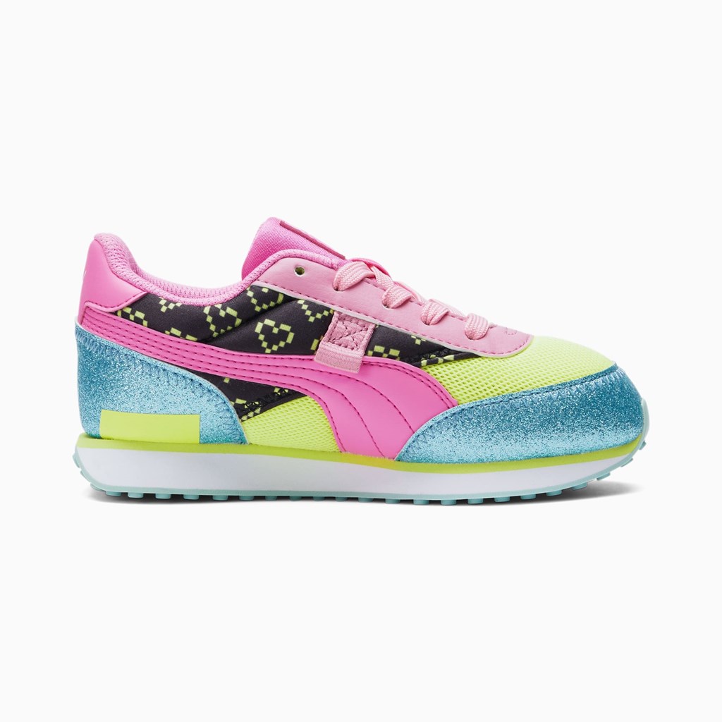 Aruba Blue / Luminous Pink Puma Puma X L.O.L. Surprisefuture Rider Vrqt Little Girls' Sneakers | 0745THNYI