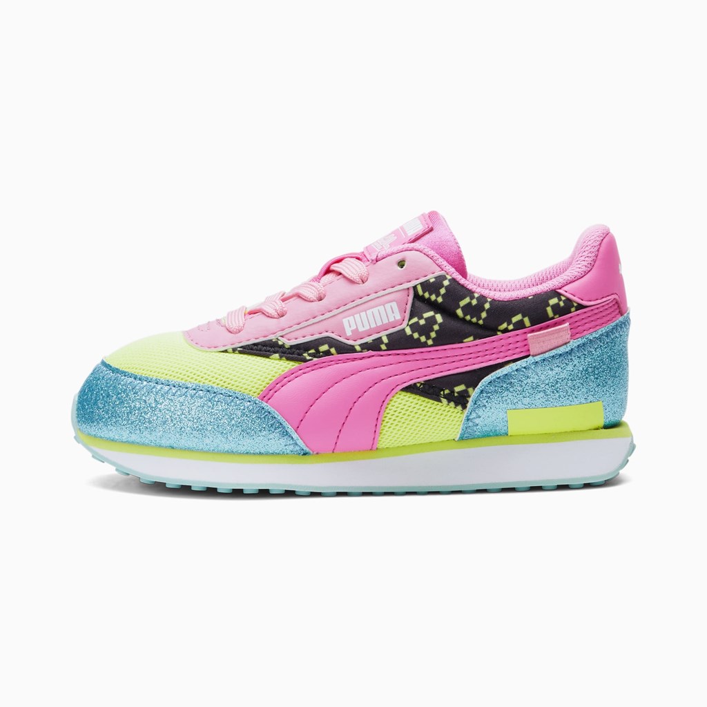 Aruba Blue / Luminous Pink Puma Puma X L.O.L. Surprisefuture Rider Vrqt Little Girls\' Sneakers | 0745THNYI