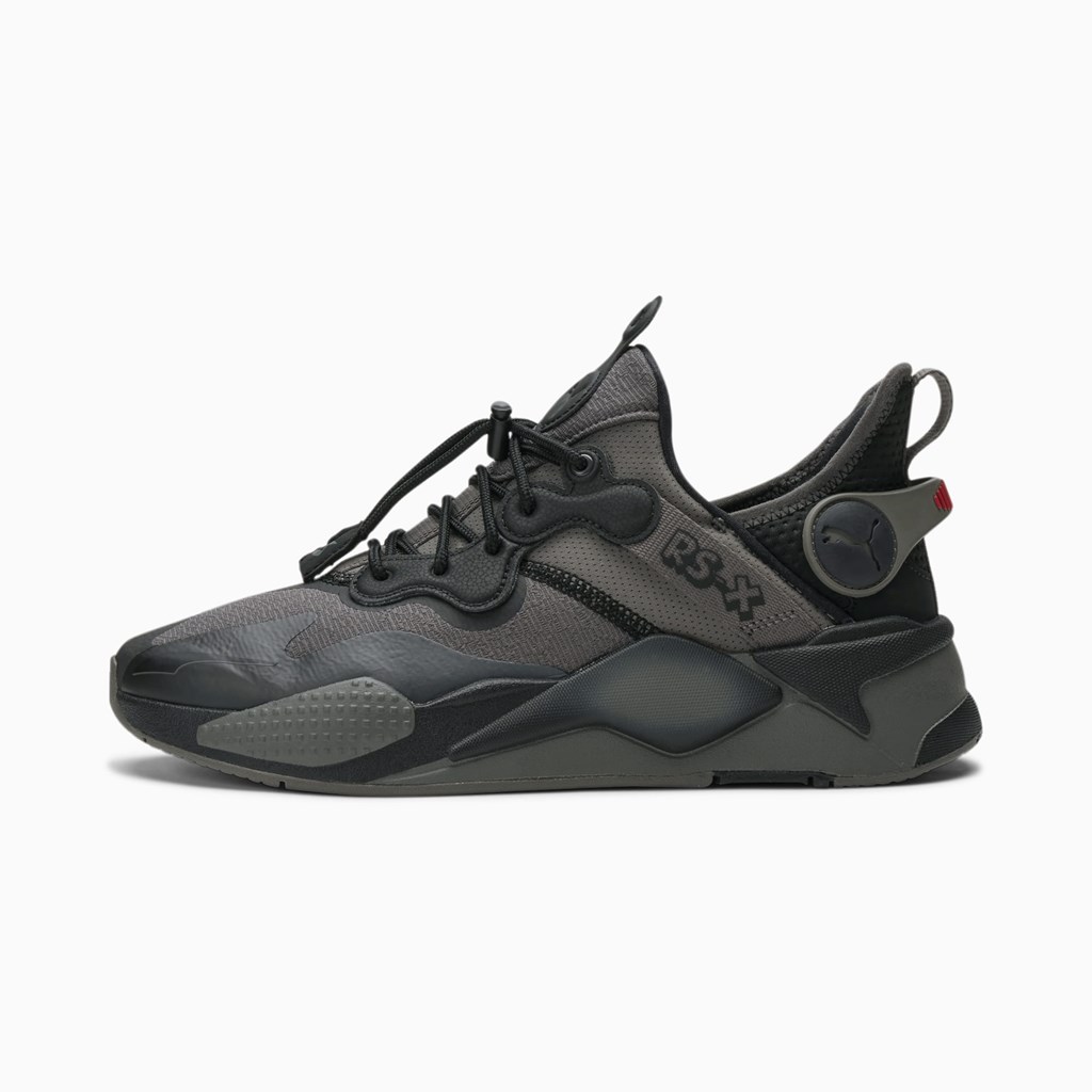 Asphalt / Black / Charcoal Gray Puma RS-X T3CH Funny Pages Men\'s Sneakers | 0462ZTWIU