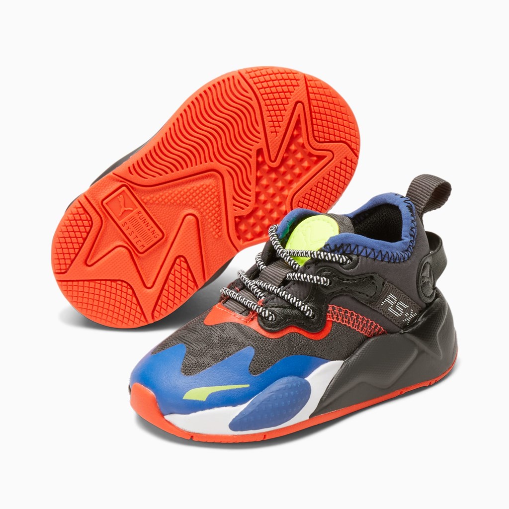 Asphalt / Red Blast / Black Puma RS-X T3CH Toddler Girls' Sneakers | 1247OMREI