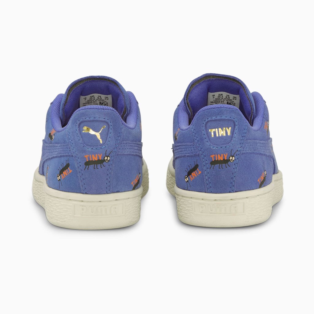 Baja Blue / Whisper White Puma PUMA x TINYCOTTONS Suede JR Boys' Sneakers | 1846VJIDS