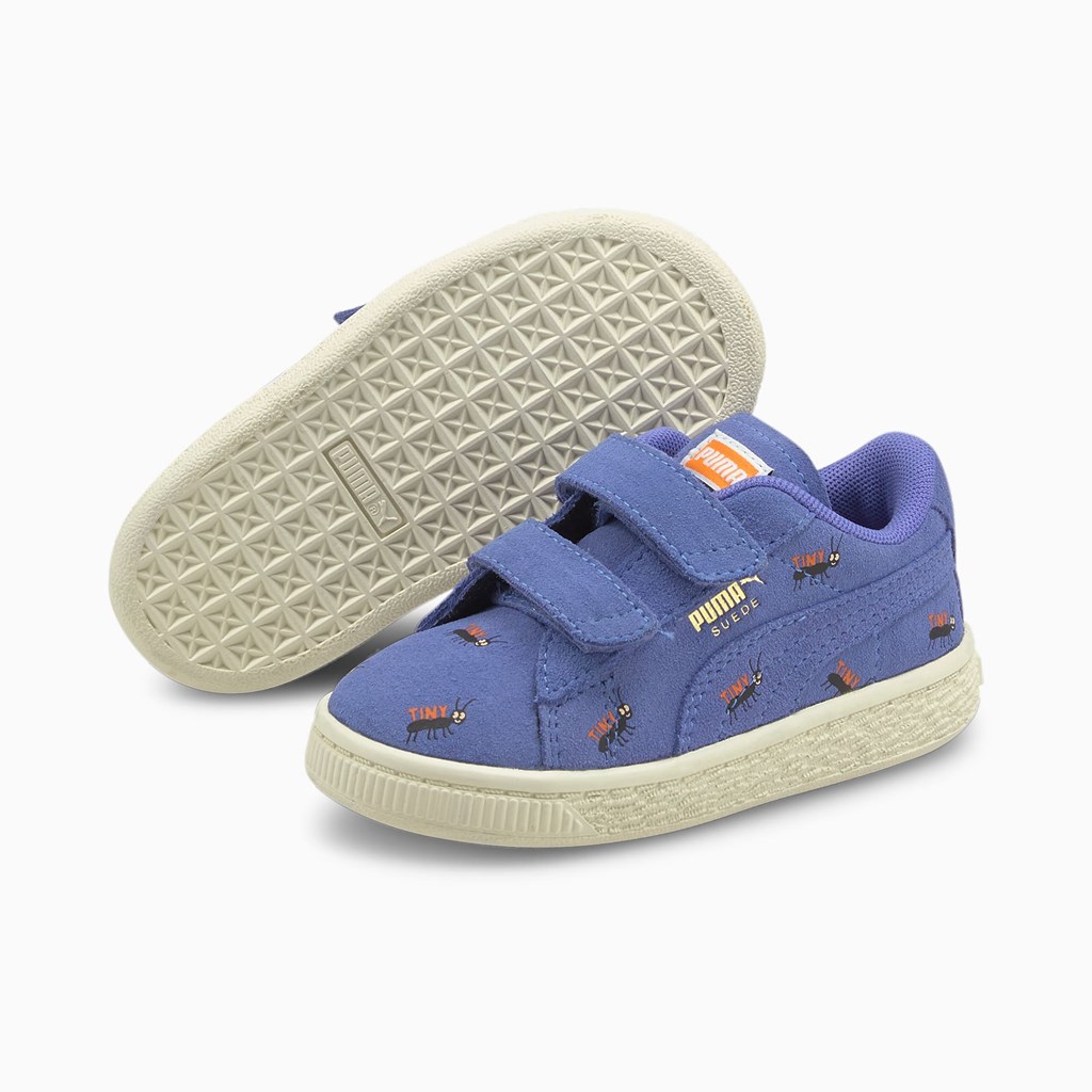 Baja Blue / Whisper White Puma PUMA x TINYCOTTONS Suede Toddler Girls' Sneakers | 2564CKWXS