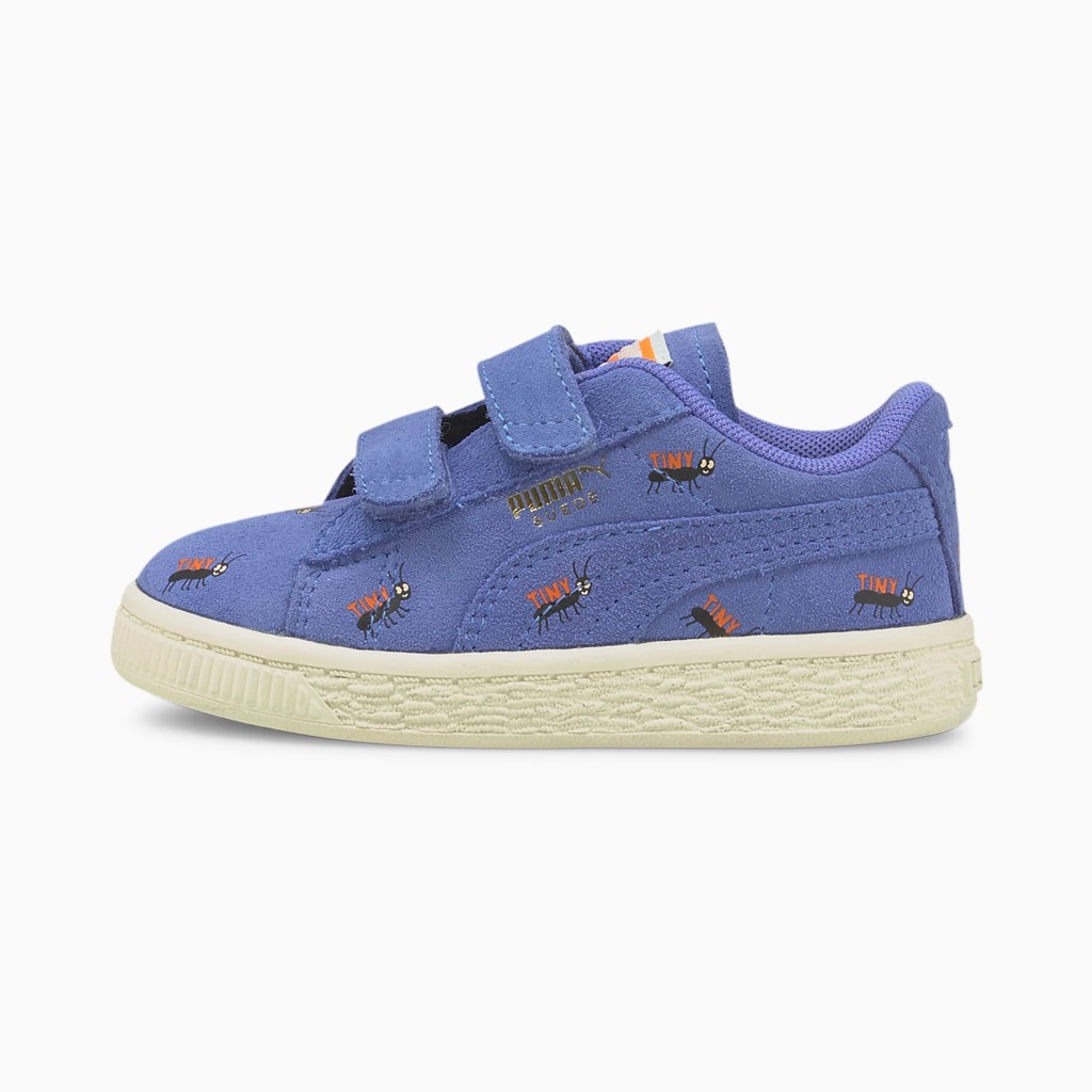 Baja Blue / Whisper White Puma PUMA x TINYCOTTONS Suede Toddler Girls\' Sneakers | 2564CKWXS