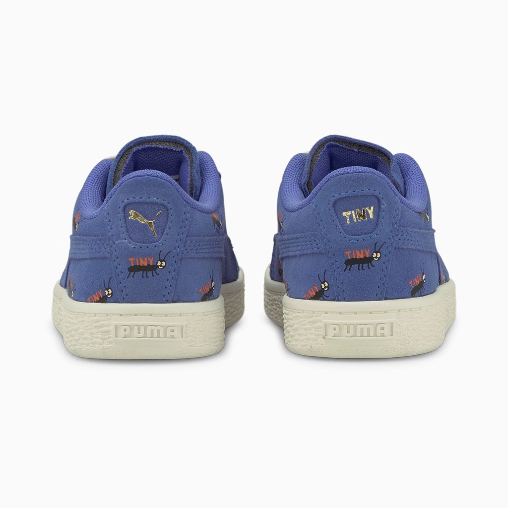 Baja Blue / Whisper White Puma PUMA x TINYCOTTONS Suede Little Girls' Sneakers | 7860HKGVD