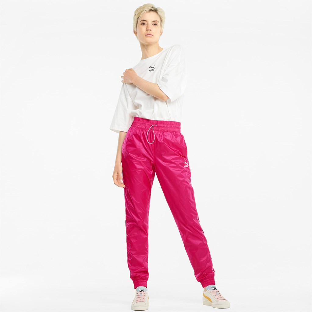 Beetroot Purple / CLights Puma Iconic T7 Woven Track Women's Pants | 2705ZSWQO