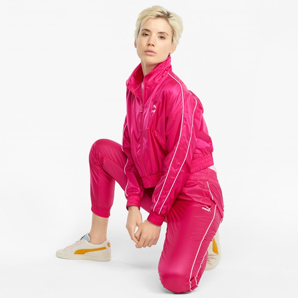 Beetroot Purple / CLights Puma Iconic T7 Woven Track Women's Jacket | 5274VJQHE