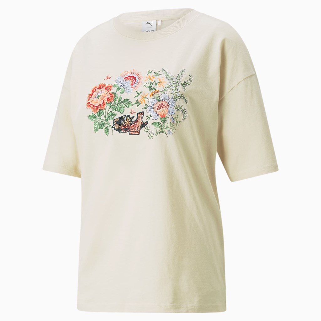 Birch Puma PUMA x LIBERTY Graphic Women's Tee | 3956VEARB