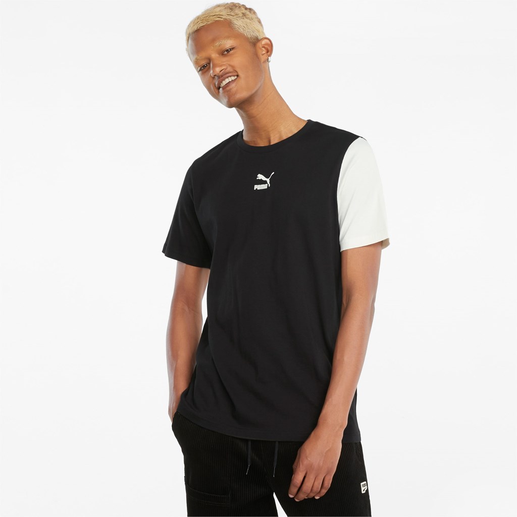 Black / 2 Puma CLSX Men\'s Tee | 3780OBLGZ