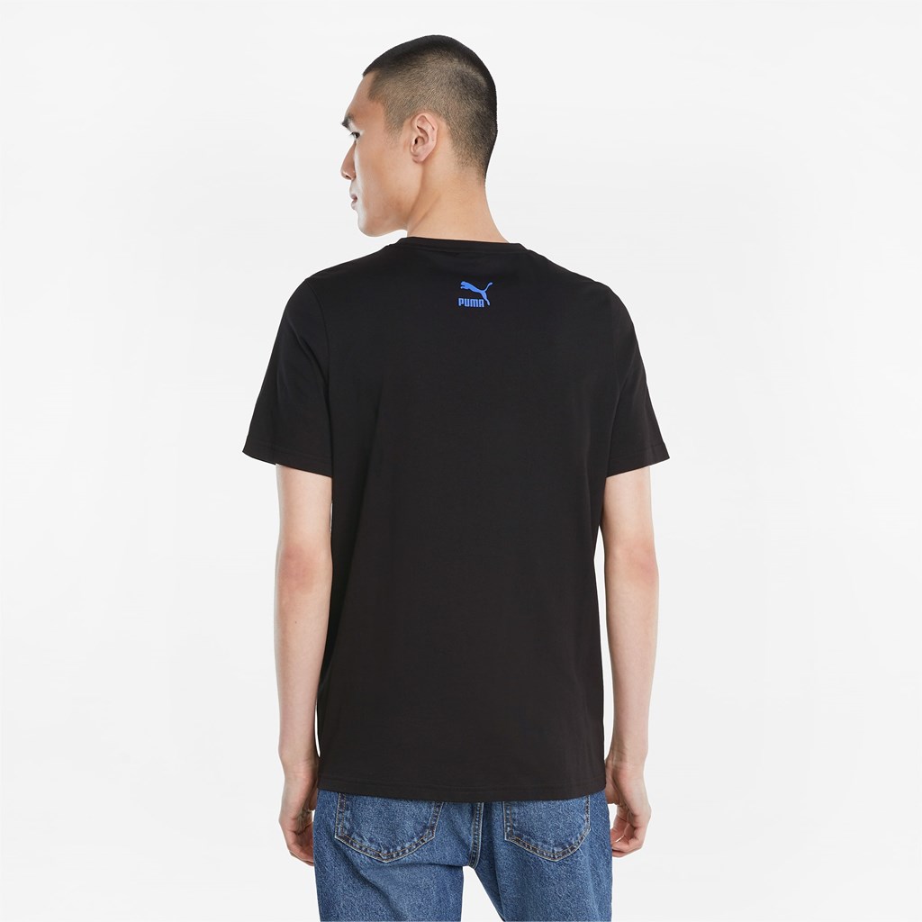 Black / 4 Puma Graphic Box Logo Play Men's Tee | 0415MCPOI