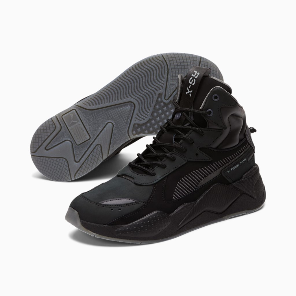 Black / Asphalt / Drizzle Puma RS-X Mid Men's Sneakers | 3875KBHPD