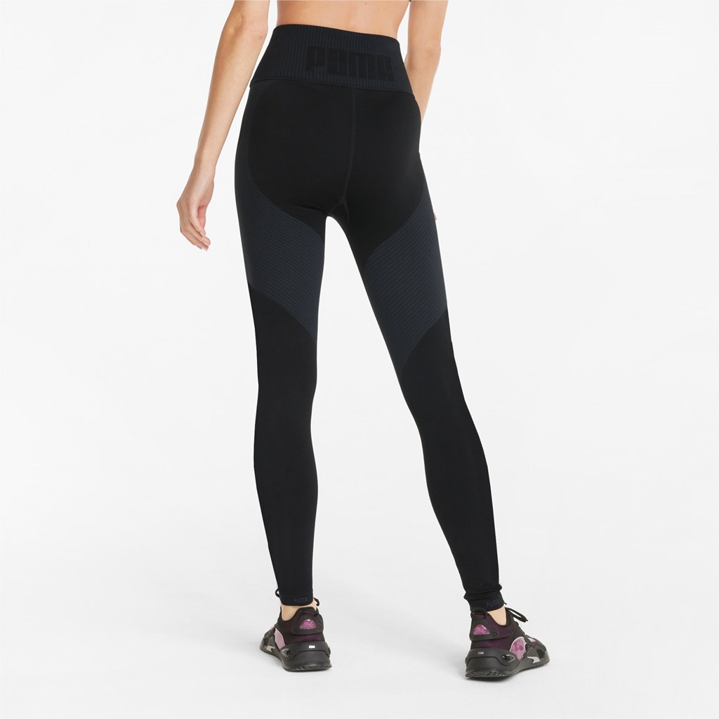 Black / Asphalt Puma FormKnit Seamless High Waist 7/8 Training Women's Leggings | 4709BWZGU