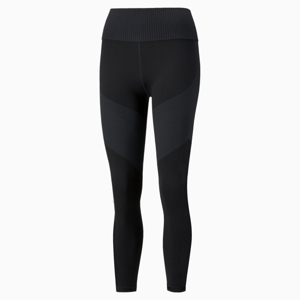 Black / Asphalt Puma FormKnit Seamless High Waist 7/8 Training Women's Leggings | 4709BWZGU