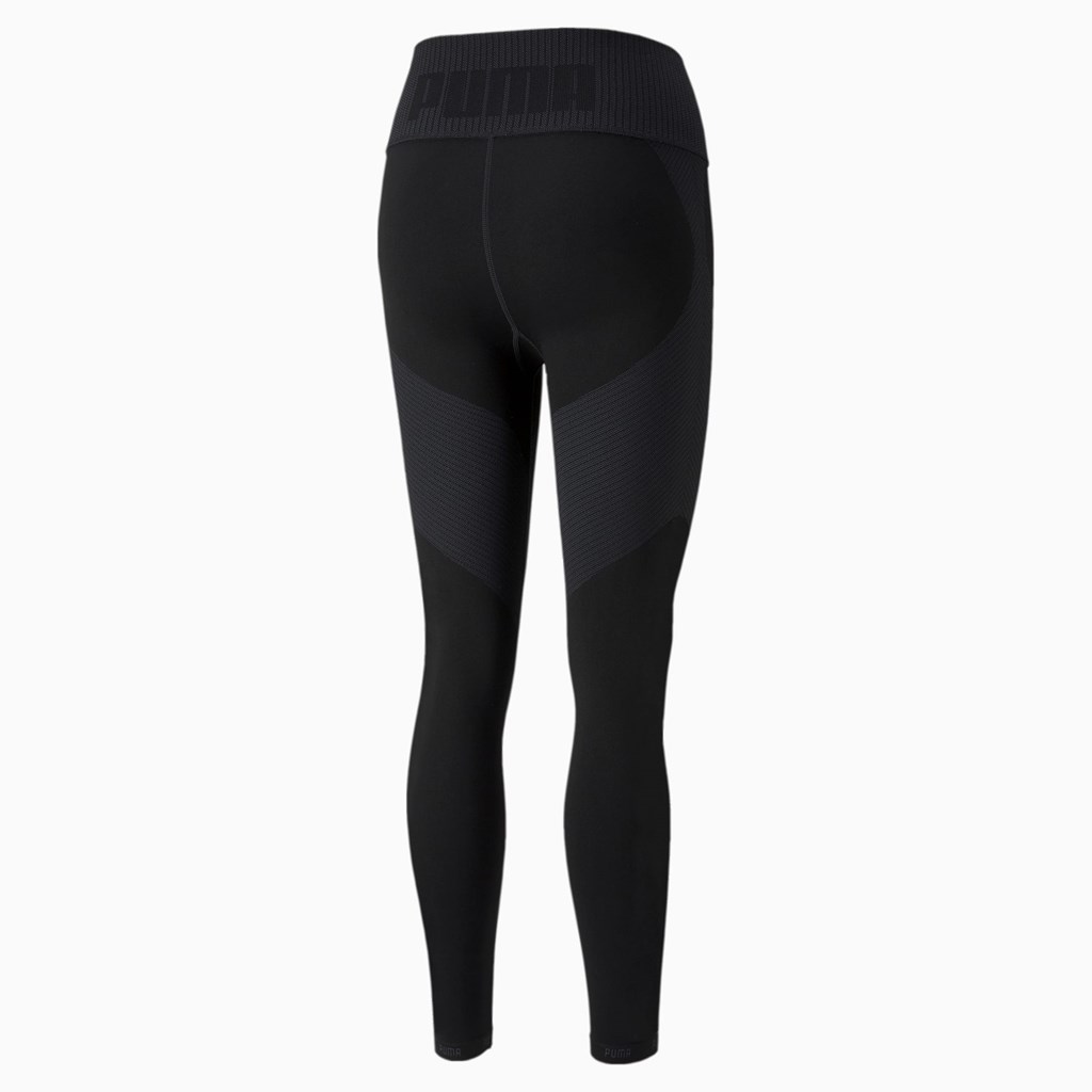 Black / Asphalt Puma FormKnit Seamless High Waist 7/8 Training Women's Leggings | 4709BWZGU