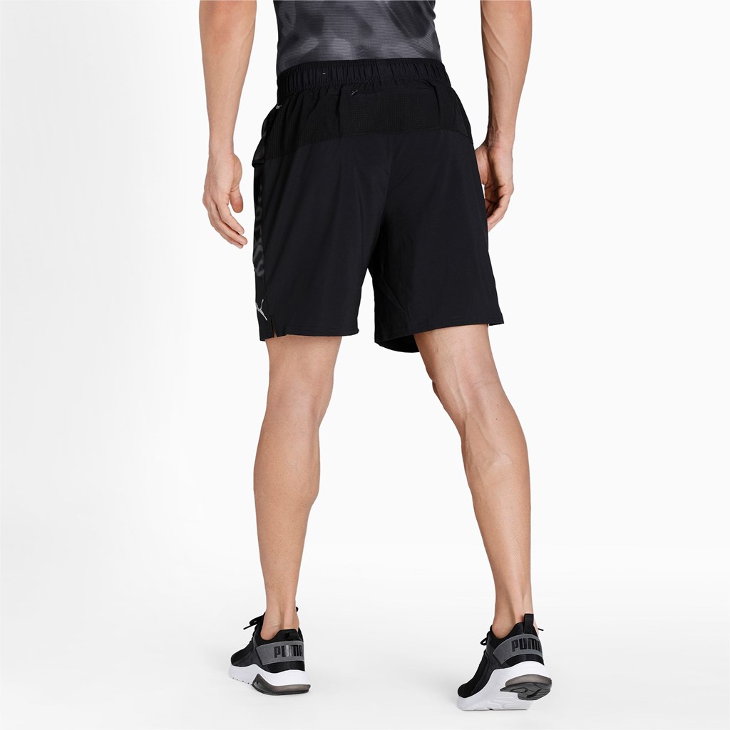 Black / Asphalt Puma Graphic 7 Running Men's Shorts | 1584QWGSF