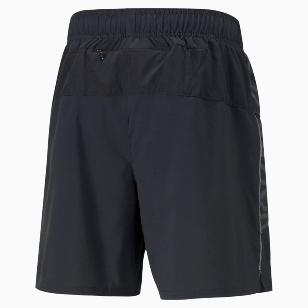 Black / Asphalt Puma Graphic 7 Running Men's Shorts | 1584QWGSF