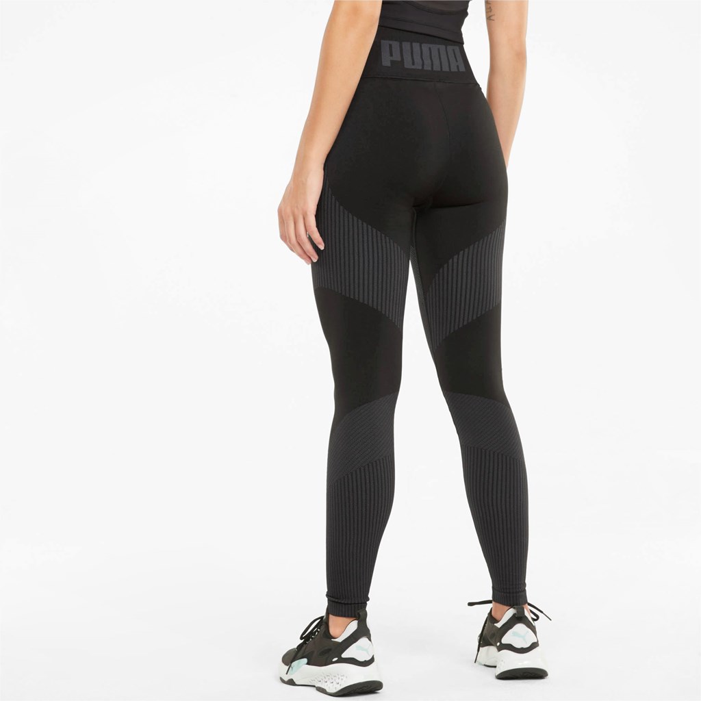 Black / Asphalt Puma Seamless High Waist 7/8 Training Women's Leggings | 6175TDRKV