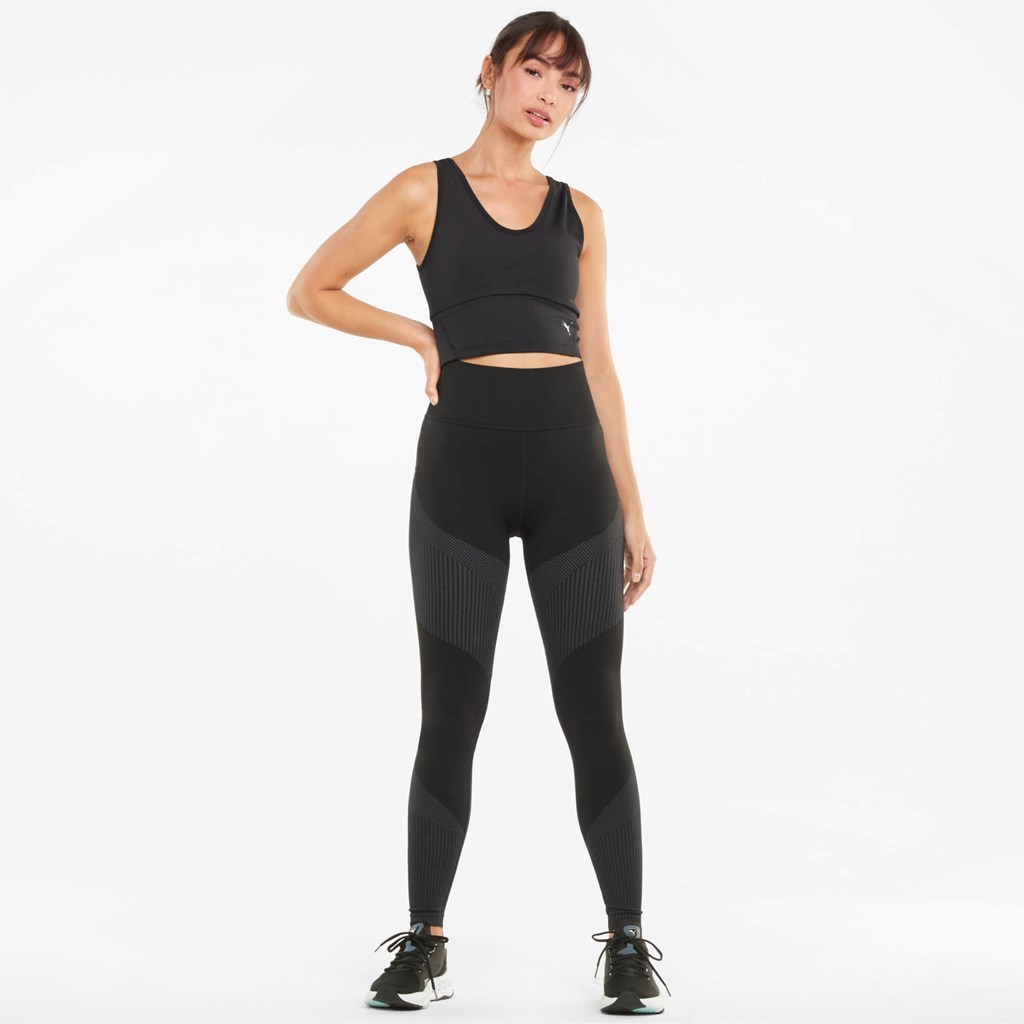 Black / Asphalt Puma Seamless High Waist 7/8 Training Women's Leggings | 6175TDRKV