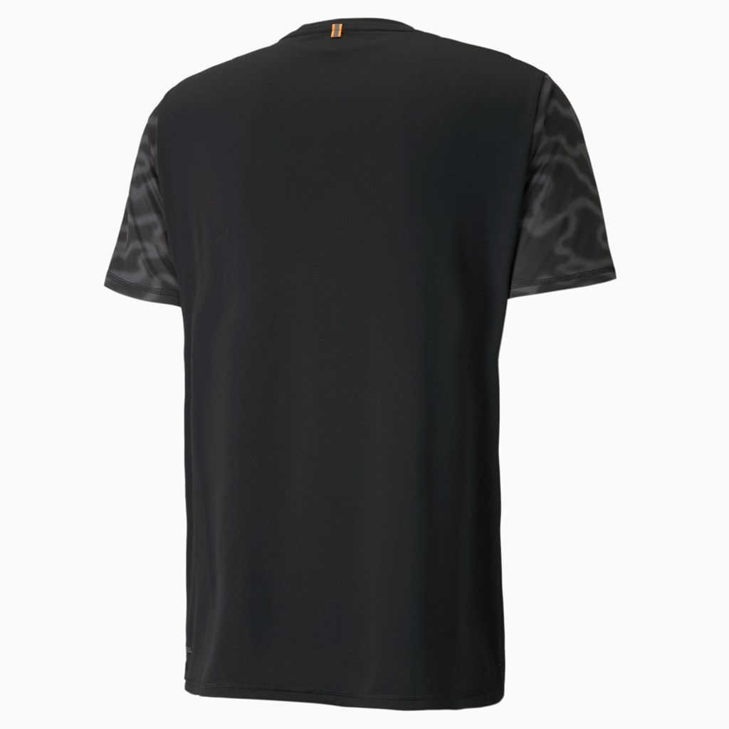 Black / Asphalt / Q4 Puma Graphic Short Sleeve Men's Running Tees | 4301HBPFQ