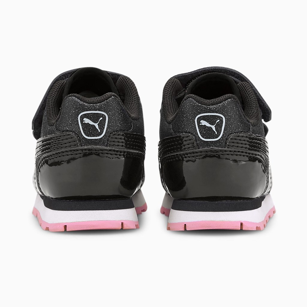 Black / Black / Pale Pink Puma Vista Glitz Toddler Girls' Sneakers | 4956NJOCI