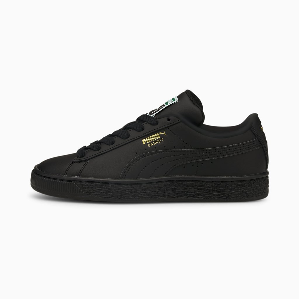 Black / Black Puma Basket Classic XXI JR Girls\' Sneakers | 2378FHUGA