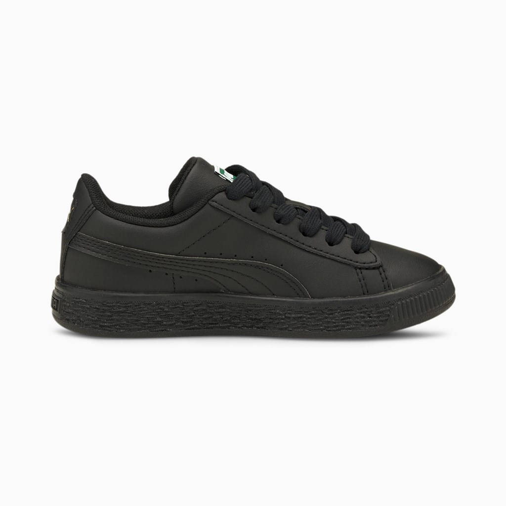 Black / Black Puma Basket Classic XXI Little Girls' Sneakers | 2685HBLDK