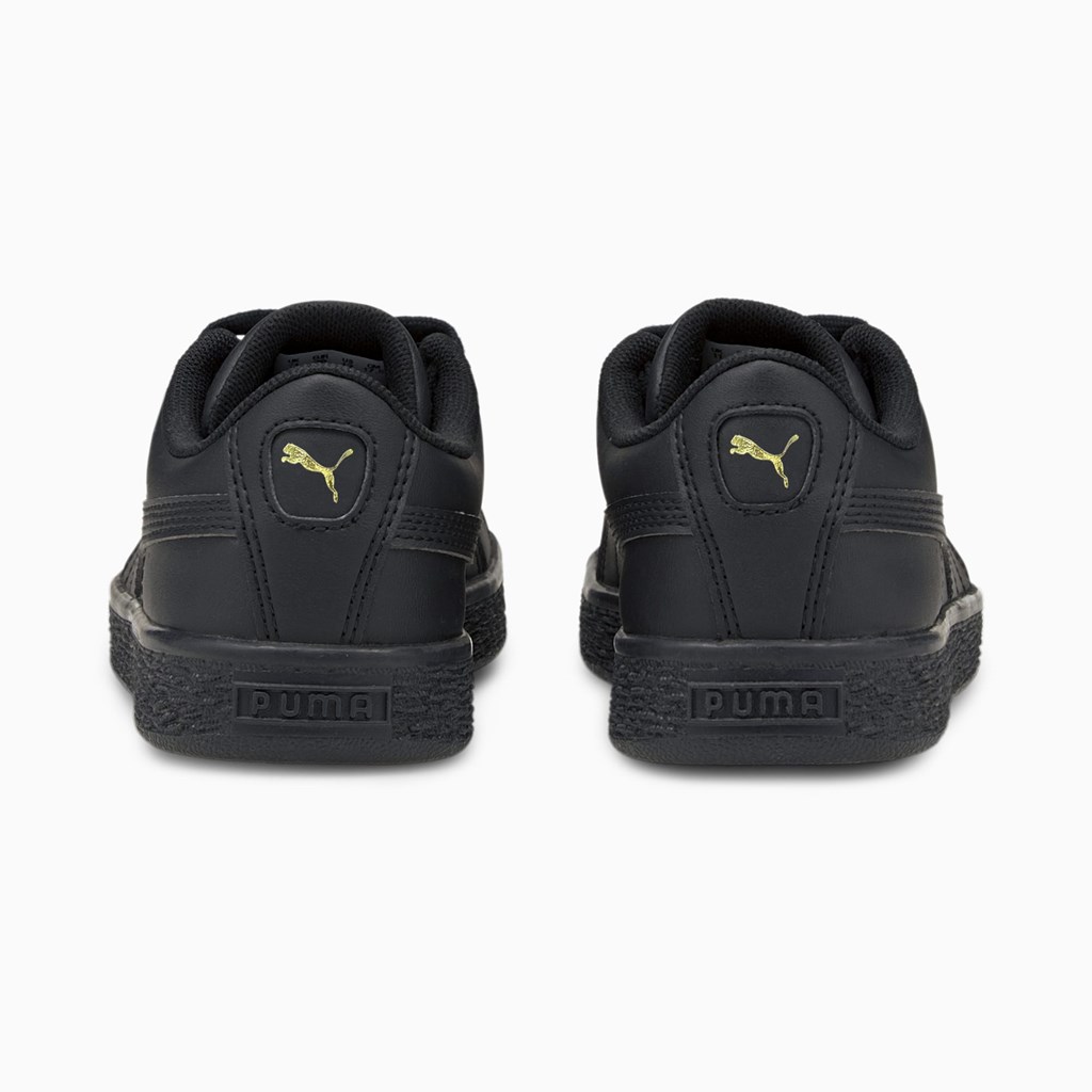 Black / Black Puma Basket Classic XXI Little Boys' Sneakers | 7025WQHAB