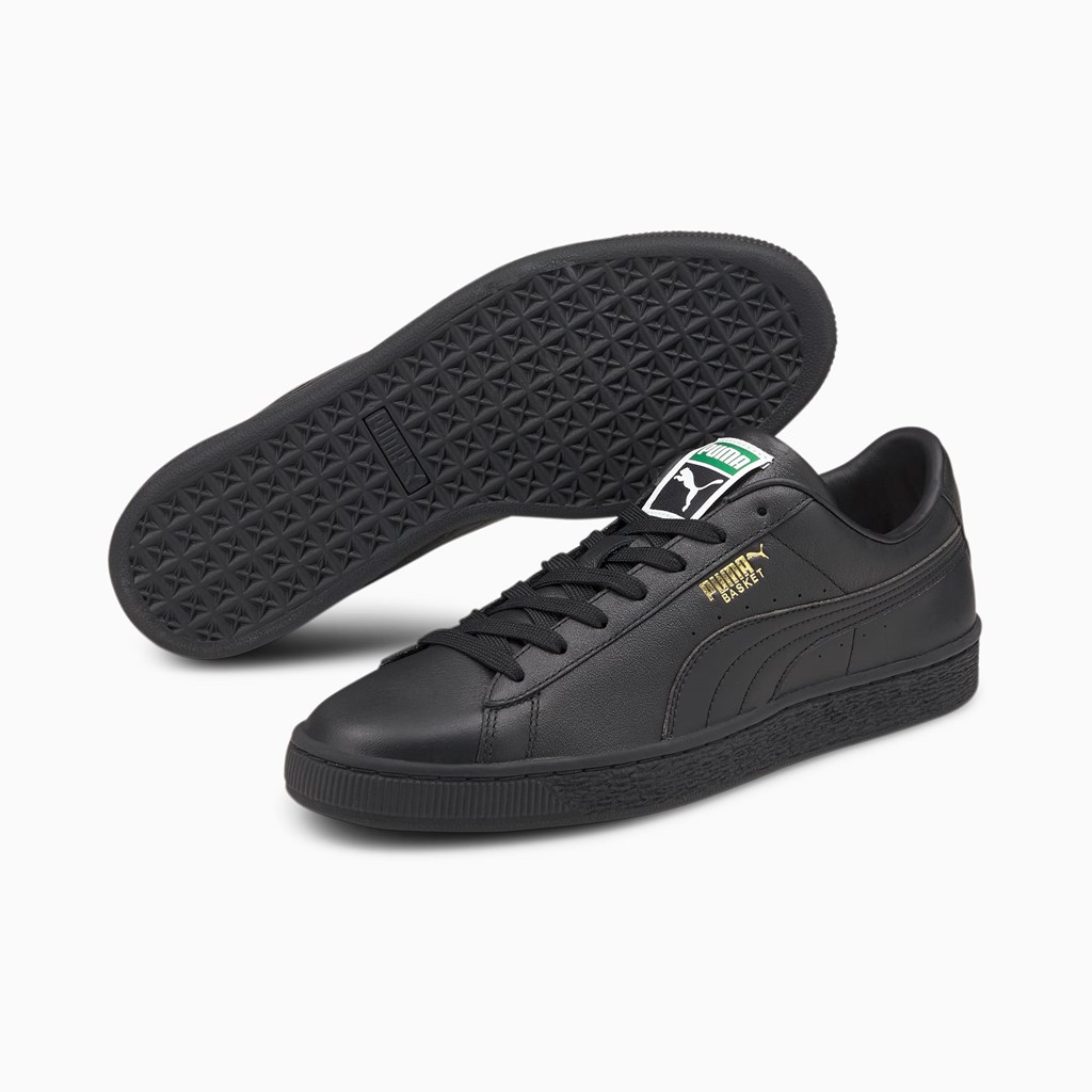 Black / Black Puma Basket Classic XXI Men's Sneakers | 8023QVLRI