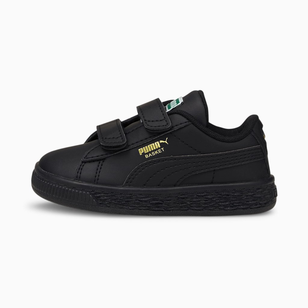 Black / Black Puma Basket Classic XXI Toddler Girls\' Sneakers | 0563BWIMR