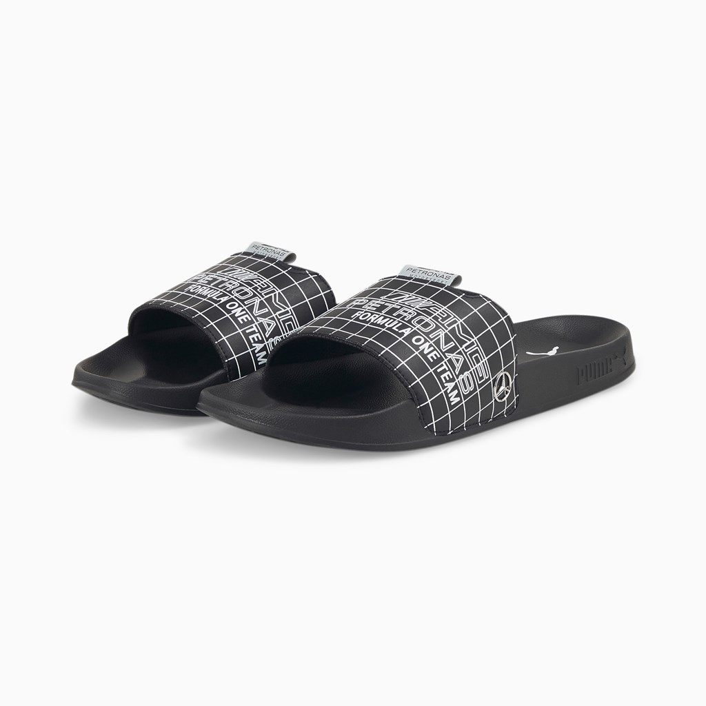 Black / Black Puma Mercedes F1 Leadcat 2.0 Men's Sandals | 6128BLVJS