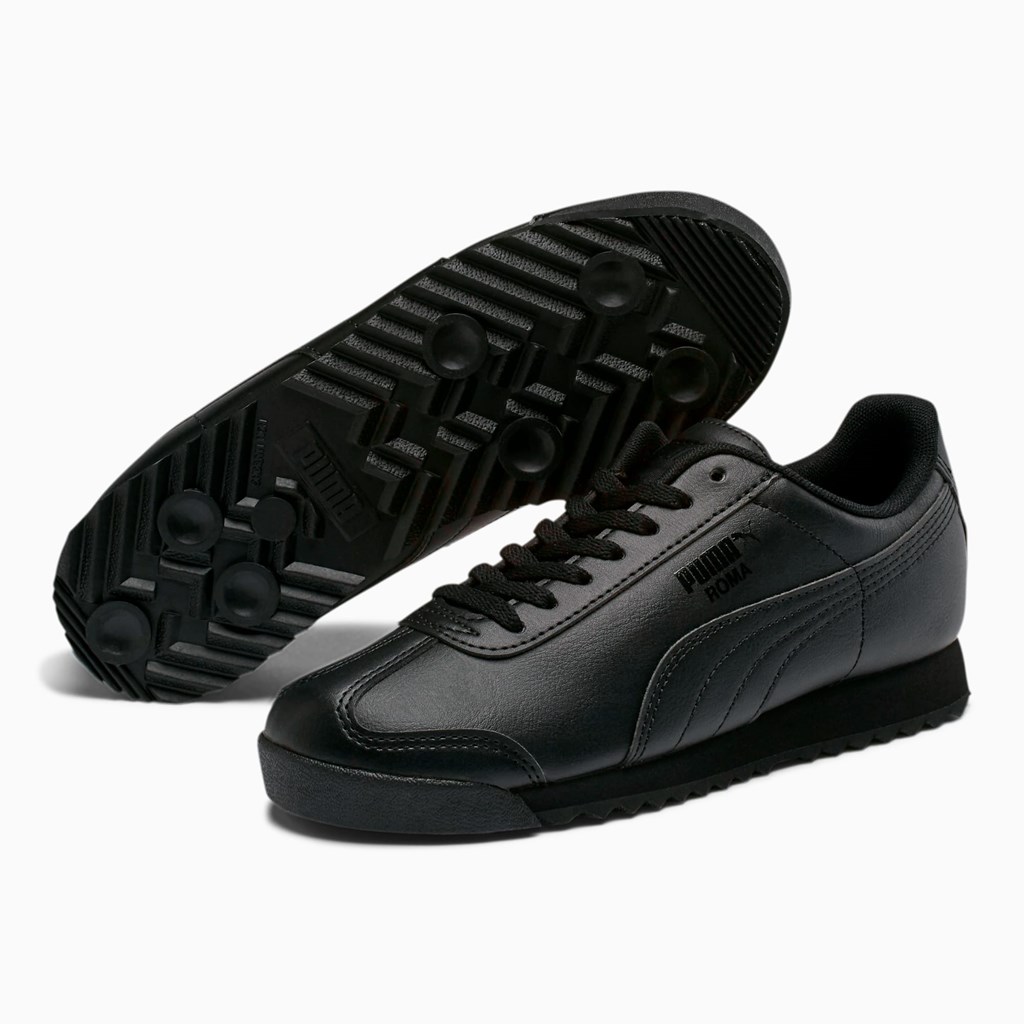 Black / Black Puma Roma Basic JR Boys' Sneakers | 6597WFQLA