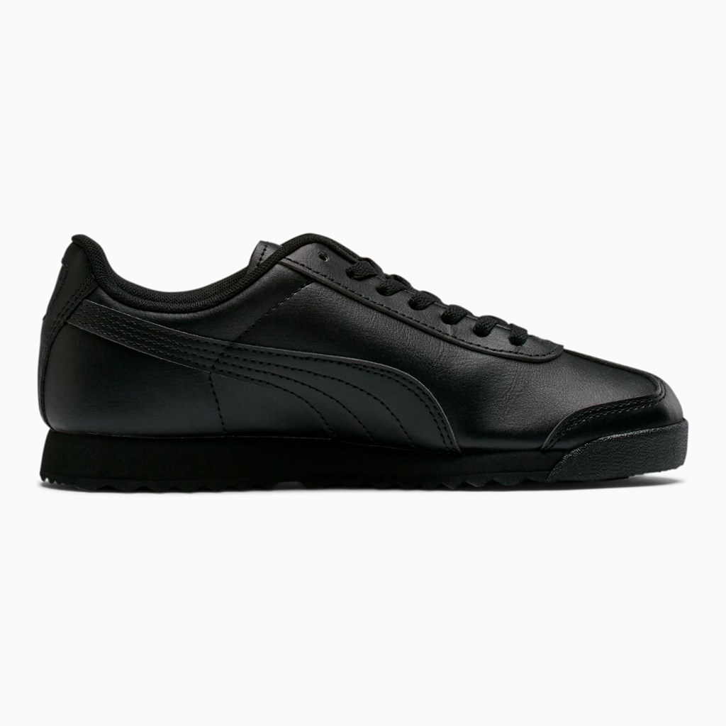 Black / Black Puma Roma Basic JR Girls' Sneakers | 7869JXOQR