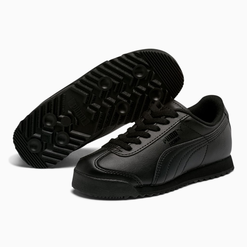 Black / Black Puma Roma Basic Little Boys' Sneakers | 9285MVUQN