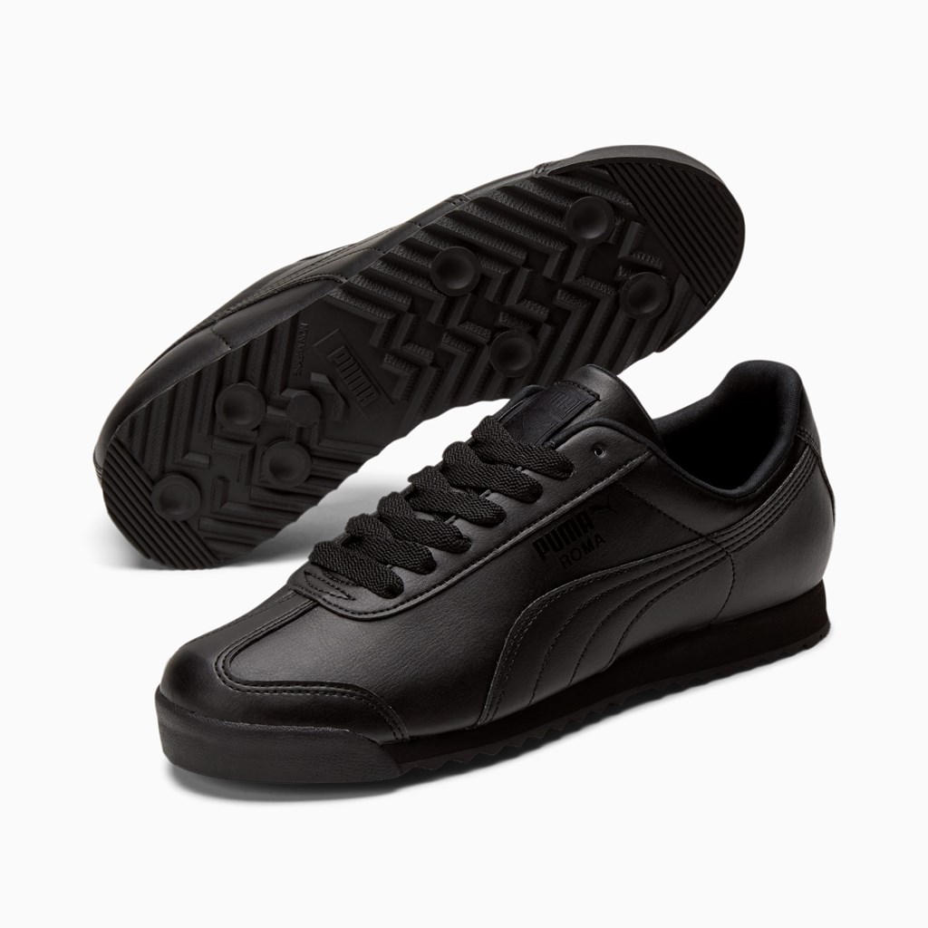 Black / Black Puma Roma Basic Men's Sneakers | 6597PKDLV