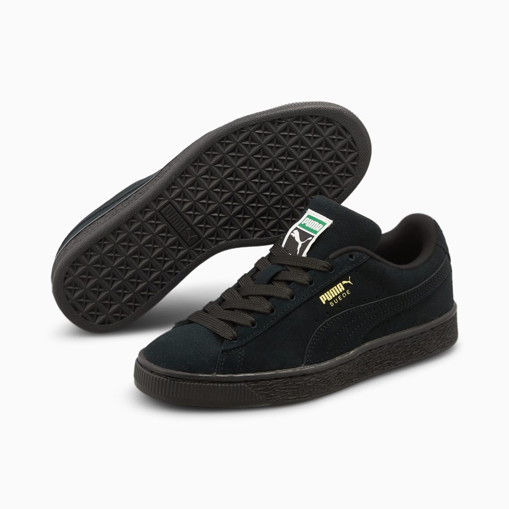 Black / Black Puma Suede Classic XXI JR Boys' Sneakers | 4310LWVIZ