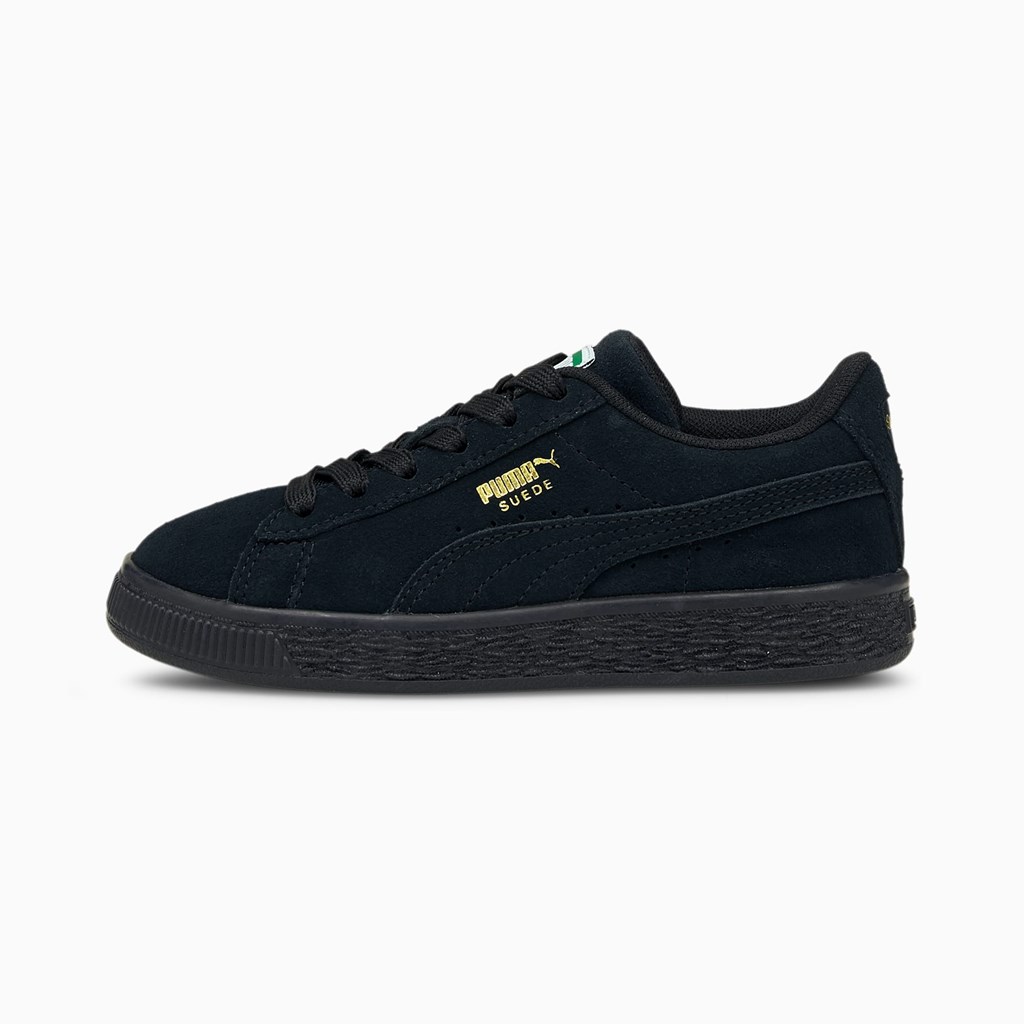 Black / Black Puma Suede Classic XXI Little Girls\' Sneakers | 3649CSRBQ