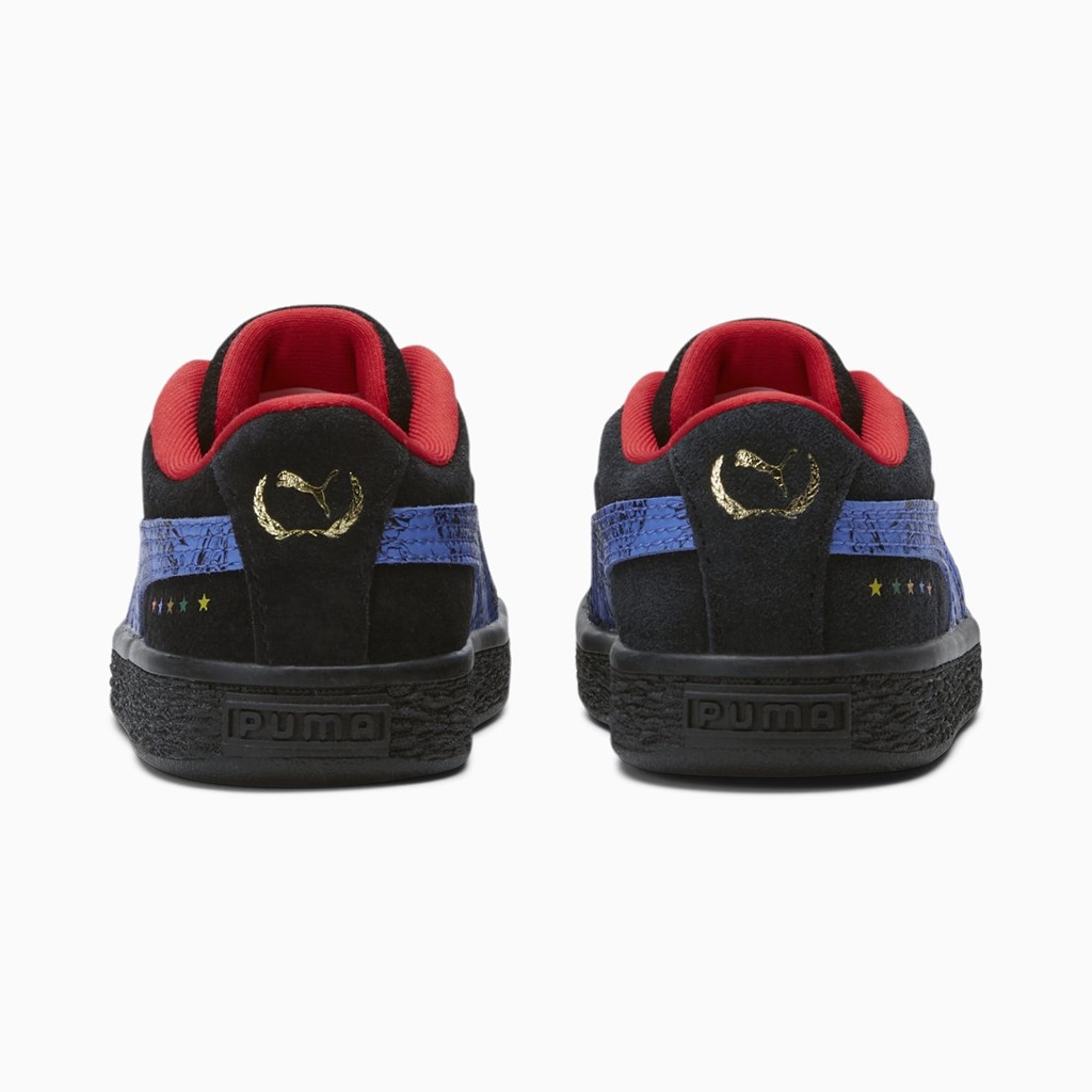 Black / Bluemazing Puma PUMA x DC Justice League Suede Toddler Girls' Sneakers | 0547JPTIW