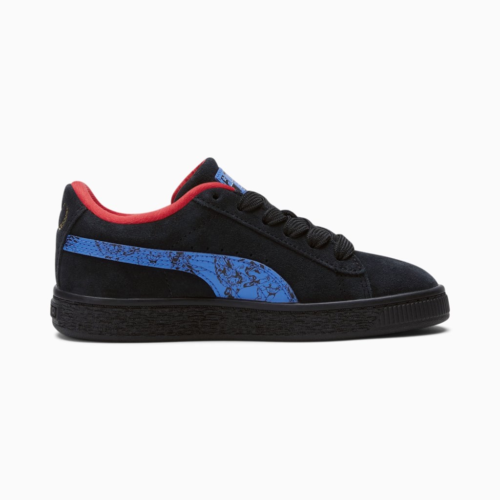 Black / Bluemazing Puma PUMA x DC Justice League Suede Little Boys' Sneakers | 1827VKAIB