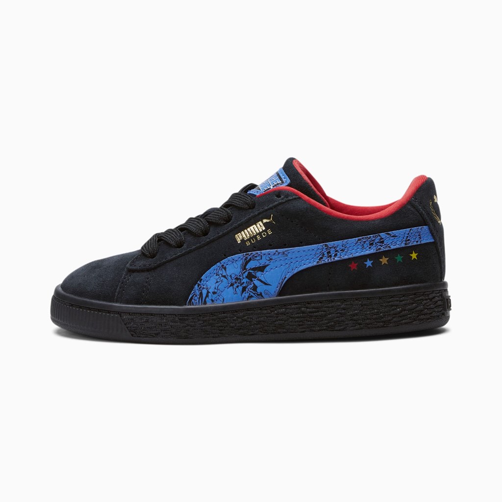 Black / Bluemazing Puma PUMA x DC Justice League Suede Little Boys\' Sneakers | 1827VKAIB