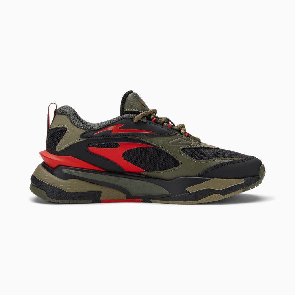 Black / Covert Green / High Risk Red Puma RS-Fast Tipoff JR Girls' Sneakers | 1093JEXWC