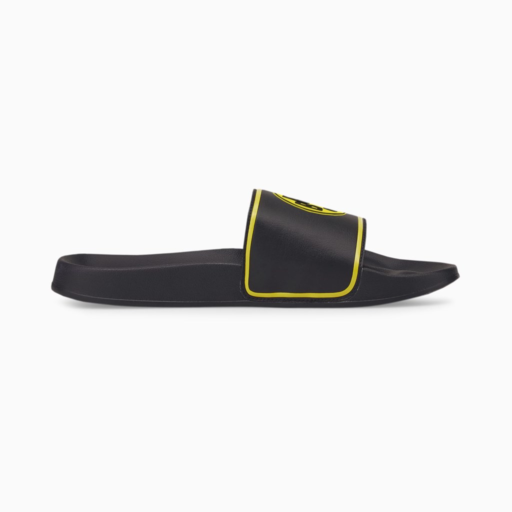 Black / Cyber Yellow Puma BVB Leadcat 2.0 Men's Sandals | 5329ABSUO