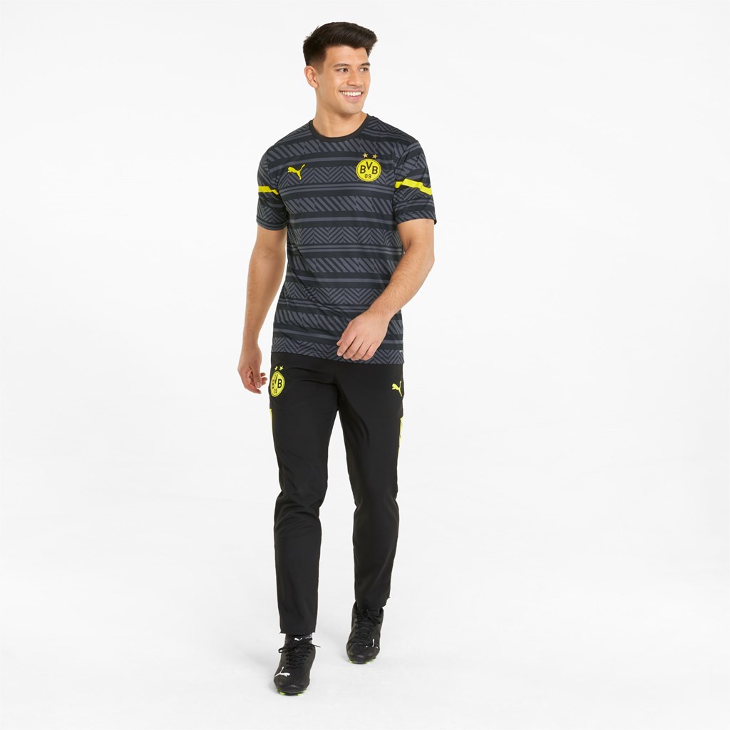 Black / Cyber Yellow Puma BVB Prematch Men's Jersey | 2504ZORTL