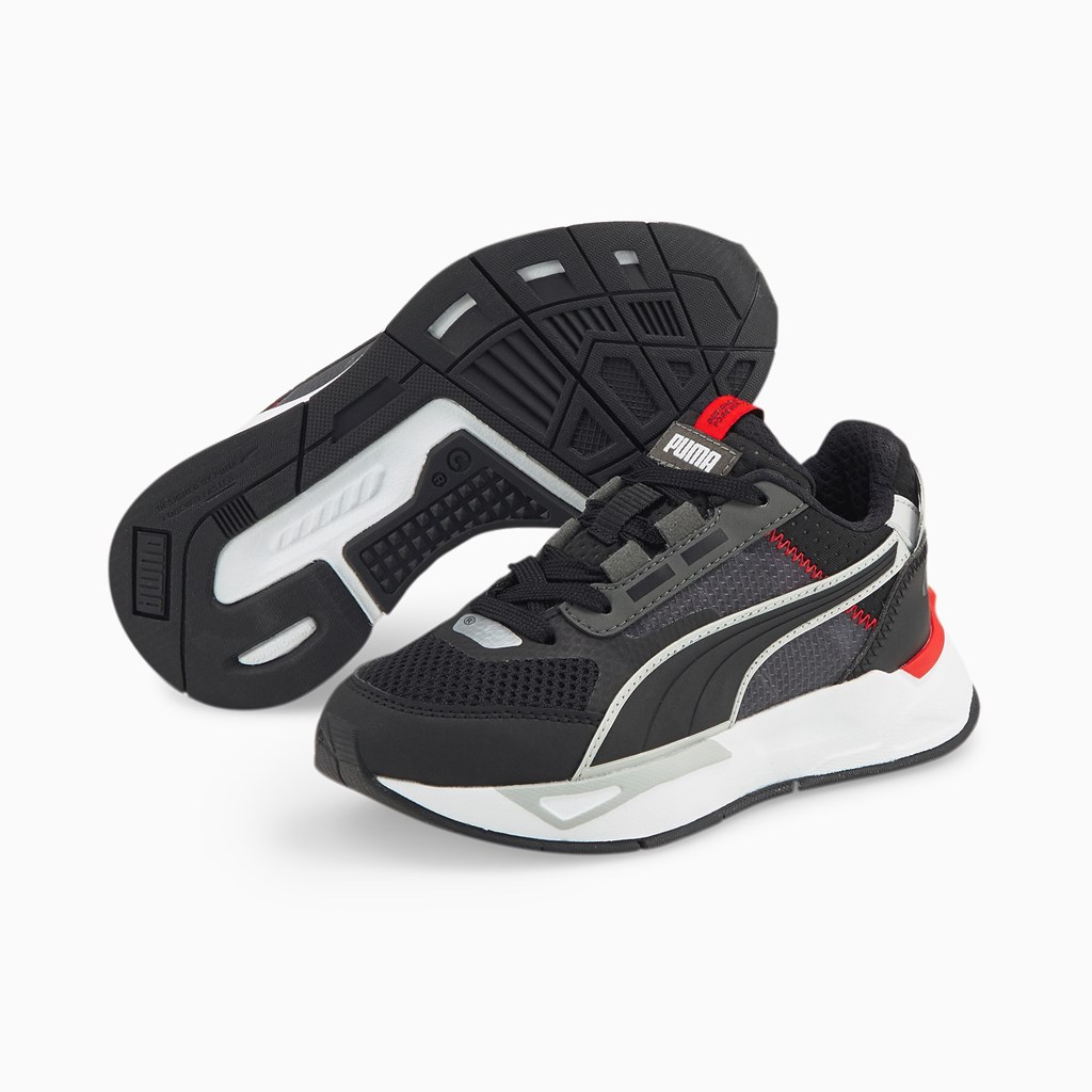 Black / Dark Shadow / High Risk Red Puma Mirage Sport Tech Little Boys' Sneakers | 4061SVCKT