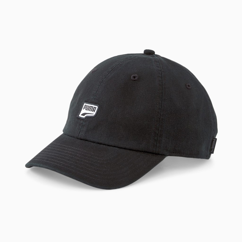 Black / Dt Logo Puma Dad Men\'s Cap | 7836RNWIE