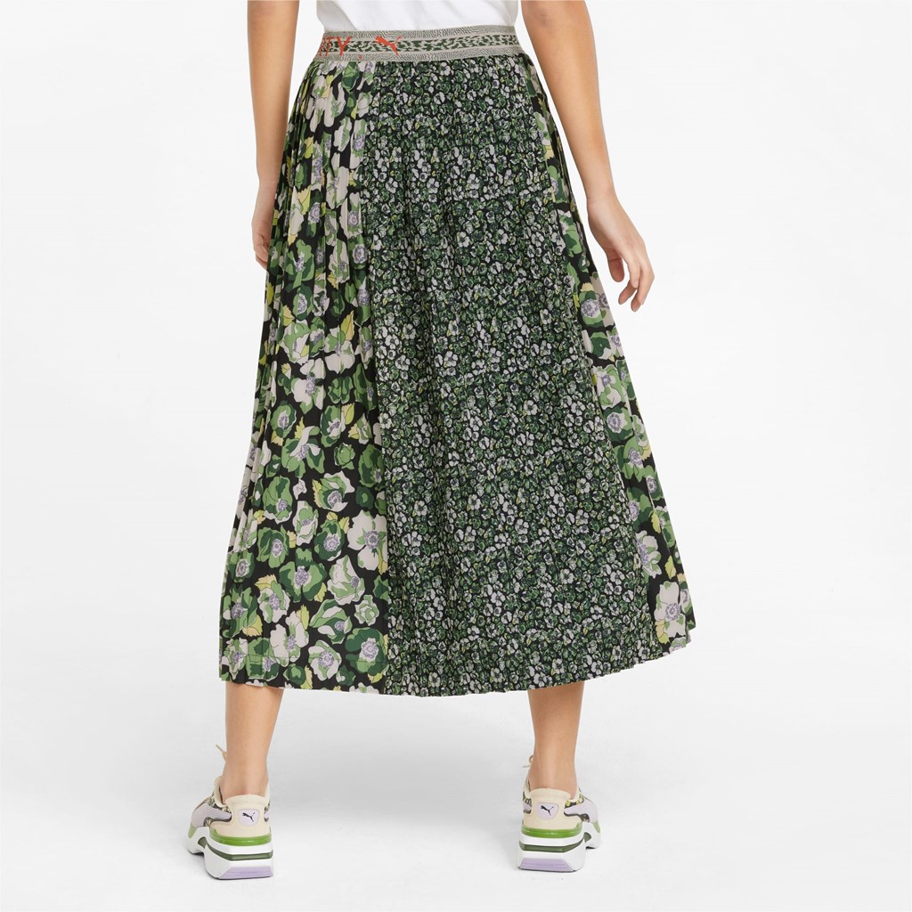 Black / Flower AOP Puma PUMA x LIBERTY Printed Pleated Women's Skirt | 0967MZQSW