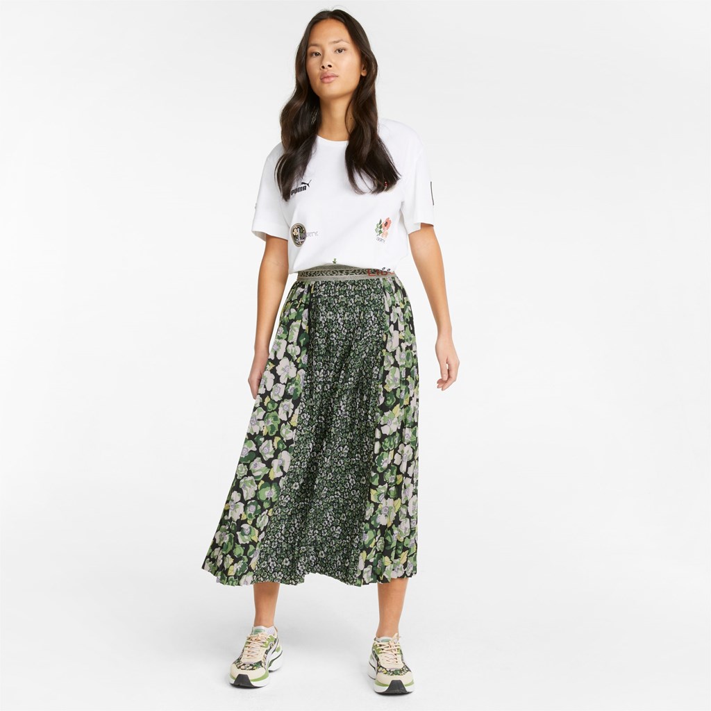 Black / Flower AOP Puma PUMA x LIBERTY Printed Pleated Women's Skirt | 0967MZQSW