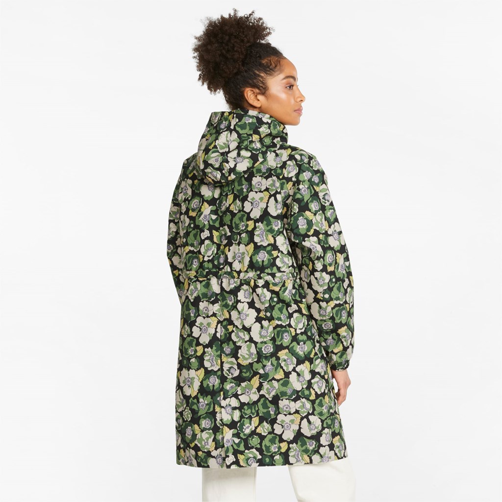 Black / Flower AOP Puma PUMA x LIBERTY Women's Rain Jacket | 1452YATMB